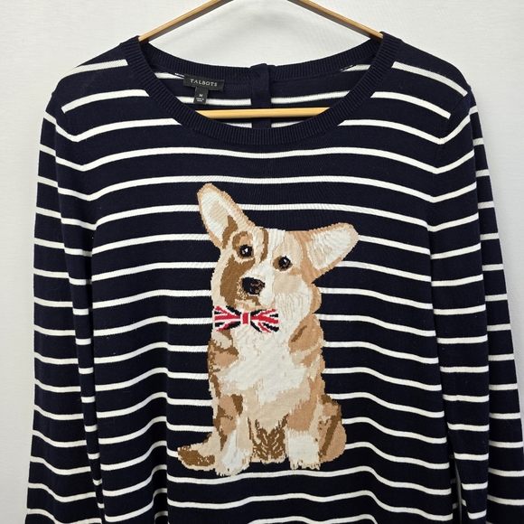 Talbots Striped Corgi Sweater Size Medium - Picture 3 of 10